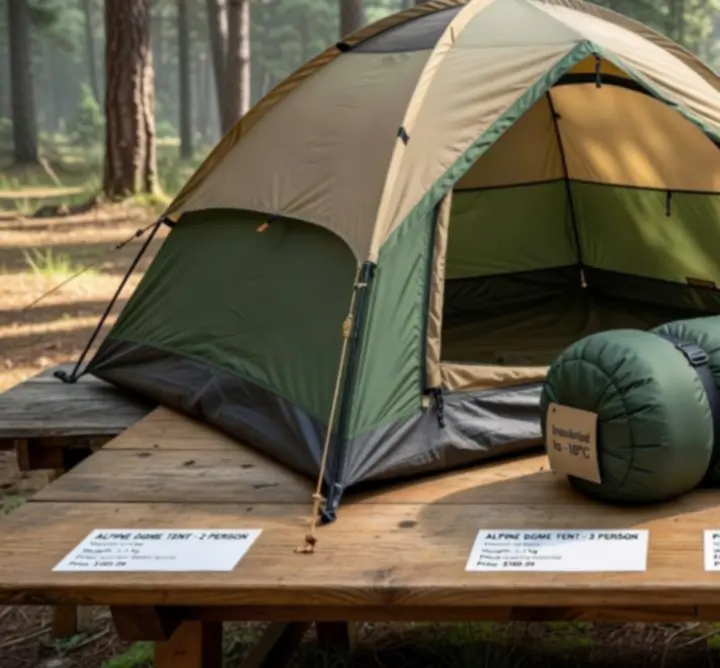 Kemping felszerelések katalógusa: sátrak, hálózsákok, főzőeszközök