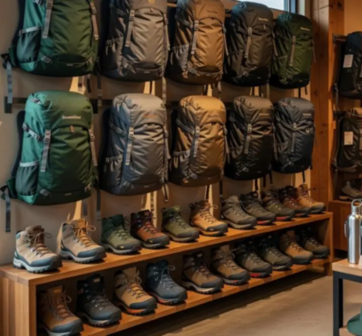 Hangulatos természetfotó túrázókkal és különböző túrafelszerelés kategóriákkal